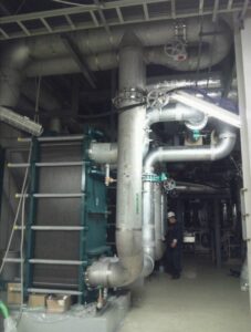 熱交換器据え付け配管敷設